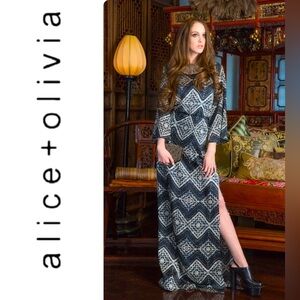 Alice + Olivia Dress 0 NWT Diamond  Mosaic Maxi Dress $698